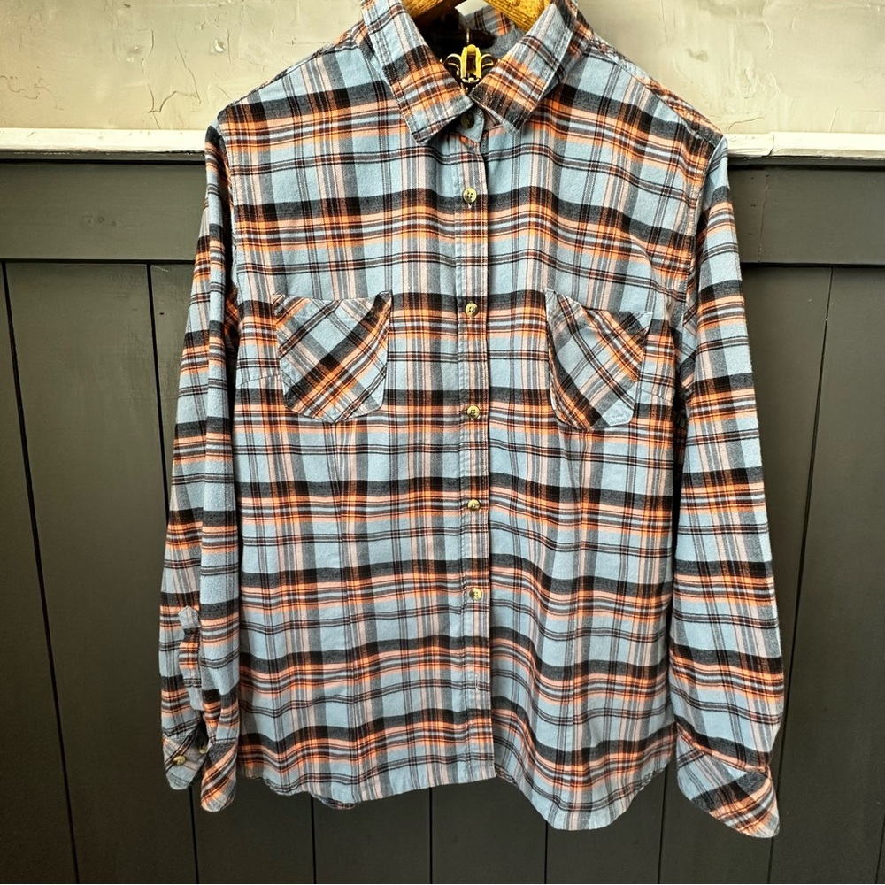 CQR Blue Plaid‎ Flannel Shirt size 2X